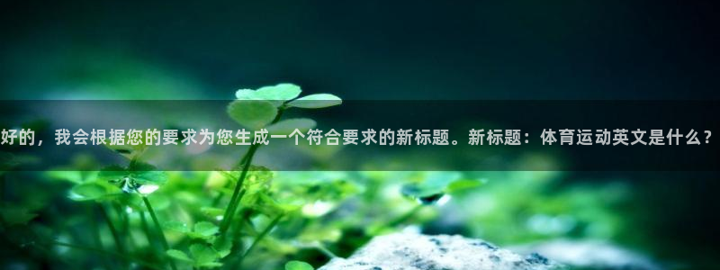 3377体育app登录入口：好的，我会根据您的要求为您生成一个符合要求的新标题。新标题：体育运动英文是什么？